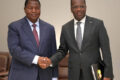 Le président de la République centrafricaine, le Professeur Faustin-Archange Touadéra et le gouverneur de la Banque des États de l’Afrique centrale (BEAC), Yvon Sana Bangui. © D.R.
