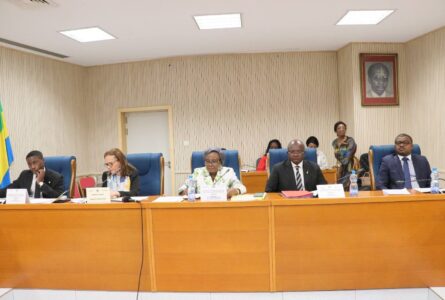 la ministre de la Santé, Pr Elsa Nkana Joséphine Ayo épouse Bivigou, lors de son audition devant les députés. © Presse Assemblée nationale