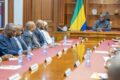 Un moment de la séance de travail au palais présidentiel. © Communication présidentielle - Gabon