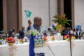 Le président de la République, président fondateur de l’UDB au pouvoir, Brice Clotaire Oligui Nguema, lors de son discours consacré au premier anniversaire de son parti. © D.R.