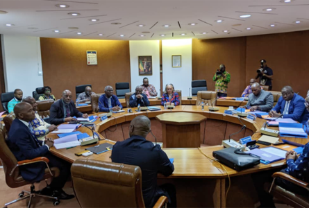 Autour du ministre de l'Accès universel à l'eau et à l'énergie, les administrateurs et les actionnaires de la SEEG ont examiné les modalités de la réforme devant conduire à la création de La Gabonaise des Eaux et d'Électricité du Gabon. © D.R.