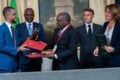 Philippe Tonangoye, ministre de l'Accès universel à l'Eau et à l'Énergie, lors de l'échange des parapheurs à l'Élysée, le 20 juillet 2026, en présence des présidents Brice Clotaire Oligui Nguema et Emmanuel Macron. © Communication présidentielle