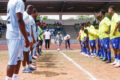 Le maire du 2ᵉ arrondissement de la commune de Ntoum, Jean-François Ngwa Ondzagha, lançant officiellement le tournoi de football de la ZIS de Nkok. © GabonReview