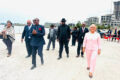 Les ressortissants de l'Ogooué-Maritime visitant les chantiers de Libreville, le 14 juillet 2026. © D.R.