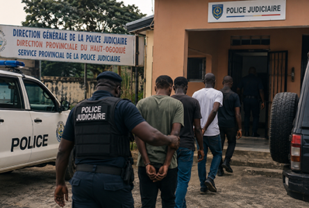 Quatre suspects ont été interpellés dans une enquête portant sur un réseau présumé d'arnaque via Airtel Money. (Illustration générée par IA.) © GabonReview