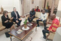 Le ministre de la Justice, Augustin Emane, l’ambassadrice, Cécile Abadie, et leurs collègues et collaborateurs, le 3 juillet 2026, à Libreville. © D.R.