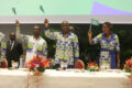 Le président de la République, président fondateur de l’UDB au pouvoir, Brice Clotaire Oligui Nguema, accompagné de son épouse et des membres du parti. © GabonReview