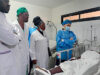 La ministre de la Santé, Pr Elsa Ayo épse Bivigou sur place auprès des victimes. © D.R.
