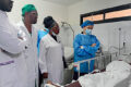 La ministre de la Santé, Pr Elsa Ayo épse Bivigou sur place auprès des victimes. © D.R.