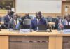 Marc Abeghe, ministre délégué auprès du ministre de l’Économie, des Finances, de la Dette et des Participations, chargé du Budget, la délégation gabonaise comptait également l’ambassadeur Régis Immongault, le 15 juillet 2026, à Bruxelles. © D.R.