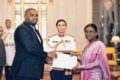 En tant que nouvel ambassadeur du Gabon en Inde, Aurélien-Marcel Mintsa Nguema a officiellement présenté ses lettres de créance à Droupadi Murmu. © D.R.