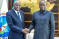 Brice Clotaire Oligui Nguema et  l'émissaire de son homologue tchadien, le 2 juillet 2026, à Libreville. © Communication présidentielle