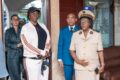 Les deux membres du gouvernement et la gouverneure de province en pleine inspection à Makokou. © Min. Tourisme