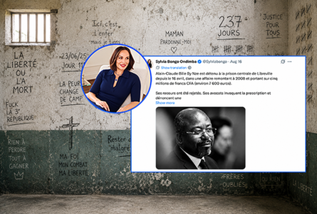 La roue tourne, les principes demeurent : sur X, Sylvia Bongo s’invite dans le dossier judiciaire de Bilie-By-Nze et remet la détention de celui-ci sur le terrain des principes. © GabonReview