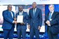 Le PDG du Groupe BGFIBank, Henri-Claude Oyima recevant la certification IFACI, le 11 août 2026. © D.R.