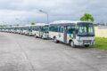 Quelques-uns des bus de la CNT avant leur déploiement. © D.R.