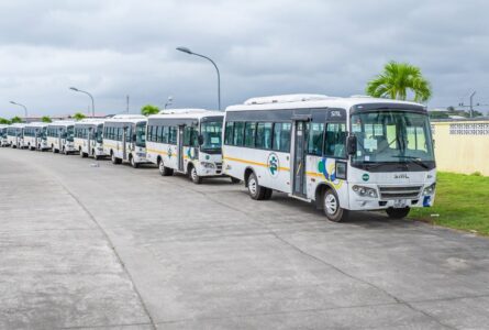 Quelques-uns des bus de la CNT avant leur déploiement. © D.R.