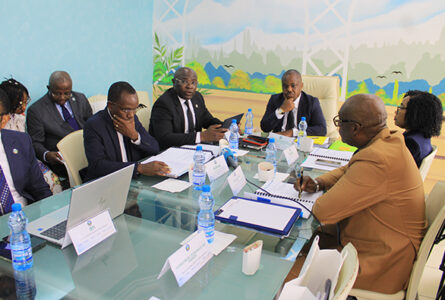 Vue de quelques participants à la 45ᵉ session ordinaire du Comité de gestion de la Délégation aux activités aéronautiques nationales du Gabon (AAN-GA) de l’Asecna placée sous la présidence d’Anatole Kabounou Onkori, Secrétaire général du ministère des Transports. © GabonReview