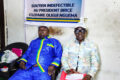 Féfé Onanga et son SG Delphin Mboumba Moussounda lors de la déclaration de presse, le 25 août 2026. © GabonReview
