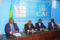 Les leaders de l’UPGL, du BDP et du CAC lors de leur déclaration commune, le 12 août 2026, à Libreville. © GabonReview