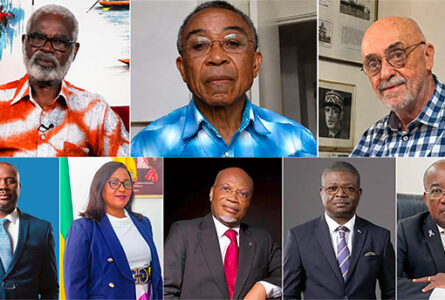 Benoît Mouity Nzamba, Charles Tchen, Pierre Duro, Mike Jocktane, Lydie Patricia Mouellet, Charles-Henri Gey, Jacques Lebama et Raphaël Ngazouzé. Huit visages, huit trajectoires, une même Médaille de la Libération : de l’opposition historique aux cercles du pouvoir, du pétrole à la justice, huit civils singuliers parmi les décorés du 30 août à Makokou. © GabonReview (compilation)