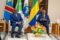 Les présidents Brice Clotaire Oligui Nguema et Félix-Antoine Tshisekedi Tshilombo au palais du bord de mer. © Com. présidentielle