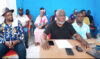 Zéphirin Obame et SOS Pétrolier face à la presse, le 7 août 2026 à Libreville. © D.R.