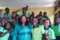 La ministre d’État Camélia Ntoutoume-Leclercq (ici en compagnie d'élèves de Nzeng-Ayong, en janvier 2026) a fixé le calendrier de l'année scolaire 2026-2027. © D.R.