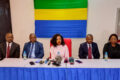 La ministre du Commerce, des PME-PMI et de l’Entrepreneuriat des jeunes, Zenaba Gninga Chaning, et ses collaborateurs face à la presse. © D.R.