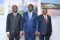 Les ministres des Travaux publics, Edgard Moukoumbi, et du Logement, Mays Mouissi, en compagnie du ministre ivoirien des Infrastructures et de l’Entretien routier, Yacouba Hien Sié. © D.R.