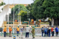Des agents de la mairie de Libreville sur le terrain, au centre-ville. © D.R.