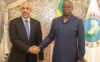 Le président gabonais Brice Clotaire Oligui Nguema et le président de la Banque africaine de développement (BAD), Sidi Ould Tah, en décembre 2025, à Libreville. © Communication présidentielle