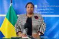 La ministre d’État en charge de l’Éducation nationale et de l’Instruction civique, Camélia Ntoutoume-Leclercq, lors de son allocution, le 6 septembre 2026. © D.R.