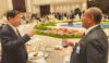 Le verre de l’amitié entre les deux hommes, le 14 septembre 2026 à Hangzhou.  © D.R.