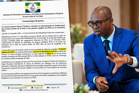 Sous la supervision de Thierry Minko, l’audit ramène la dette et les passifs exigibles de près de de 11 700 milliards à environ 9 525 milliards de FCFA. Mais le gouvernement ne détaille toujours pas les quelque 2 175 milliards retirés du calcul. © GabonReview