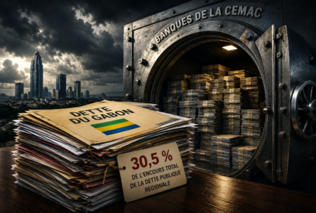 Le Gabon concentre à lui seul 30,5 % de la dette levée par les États sur le marché régional. Un poids qui transforme progressivement le risque gabonais en enjeu bancaire pour toute la sous-région. © GabonReview (illustration générée par IA)
