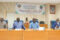 Le président du groupe parlementaire UDB, Julien Florent Assoumou Akue (au milieu) et les autres responsables à l’ouverture de la formation. © D.R.