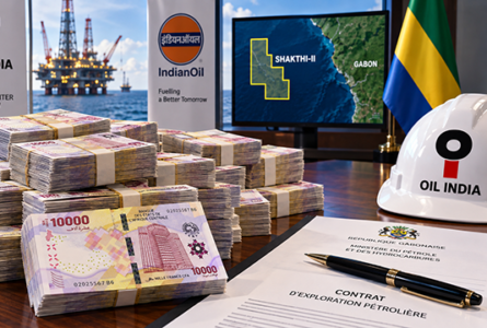 Shakthi-II : en quittant le permis gabonais sans avoir réalisé tous les travaux prévus, Oil India et Indian Oil Corporation doivent verser une pénalité de 5,6 milliards de FCFA à l’État gabonais (illustration générée par IA). © GabonReview