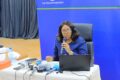 La ministre de la Fonction publiques et du Renforcement des capacités, Laurence Ndong, face à la presse, le 22 septembre 2026, à Libreville. © GabonReview