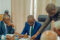 Le ministre du Logement, Mays Mouissi, et le ministre des Travaux publics, Edgard Moukoumbi, devisant avec les représentants des populations impactées. © D.R.