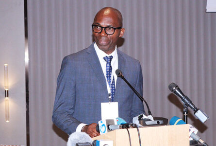 Le ministre de l’Economie, Thierry Minko lors de son discours au FONED, le 2 septembre 2026.  © GabonReview