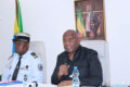 Le maire Arnaud Sandri Nombo lors de l’ouverture des travaux, le 10 septembre 2026. © GabonReview