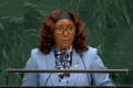 Marie-Édith Tassyla-Ye-Doumbeneny, ministre des Affaires étrangères et de la Coopération de la République gabonaise, lors du débat général de la 81e session de l'Assemblée générale (Nations Unies, New York, 22-26 et 28 septembre 2026). © GabonReview (capture d’écran)
