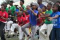 Des jeunes mobilisés à Libreville pour la journée de la flamme olympique. © Facebook / CNOG