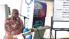 Le directeur général de Poste S.A., Alfred Ikaka Bobe lors de la présentation de sa stratégie de redressement, le 9 octobre 2026. © GabonReview