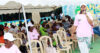 Le Dr Nzame épouse Mounombi lors des échanges avec la population de Akébé-Likouala, le 10 octobre 2026.  © D.R.
