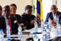 Des membres de la FEG, dont le président, suivant l'exposé du ministre Philippe Tonangoye. © GabonReview