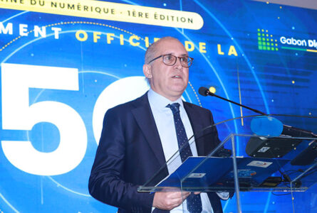 Le directeur général de Moov Africa Gabon Télécom, Zouheir Jorio lors du lancement de le 5G, le 26 octobre 2026. © GabonReview