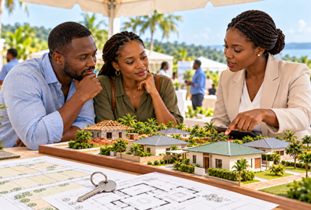 Comparer les offres et échanger avec les professionnels avant de s’engager, c’est l’objectif des Journées portes ouvertes du Logement, du 29 au 31 octobre à Libreville. (Illustration générée par IA). © GabonReview