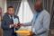 Le patron de l'ANAC-Gabon, le général de division Éric Tristan Franck Moussavou, et Michael Lee, directeur régional de la sécurité, le 16 octobre à Libreville. © ANAC-Gabon